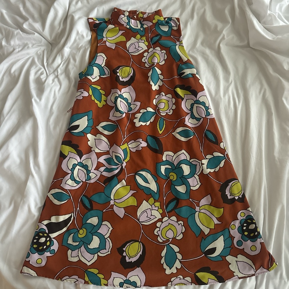 ModCloth In With Excitement Mock Neck Retro Style Dress